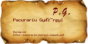 Pacurariu Györgyi névjegykártya